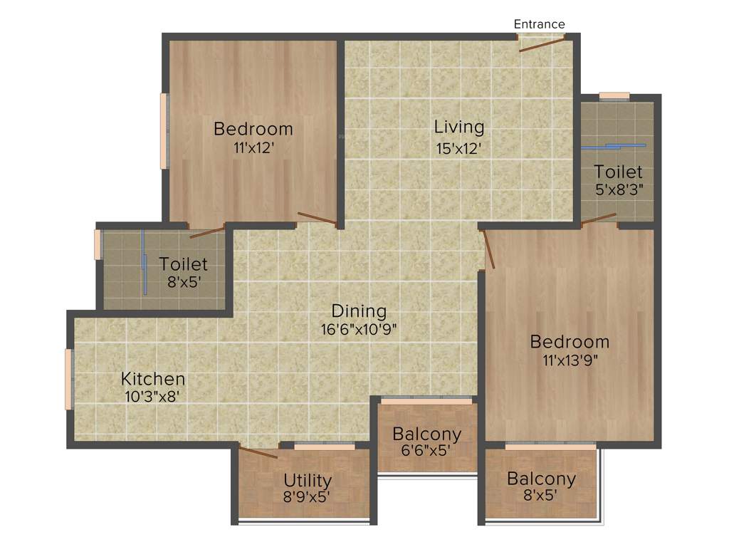 Veracious Zarita (2BHK+2T (1,282 sq ft) 1282 sq ft)