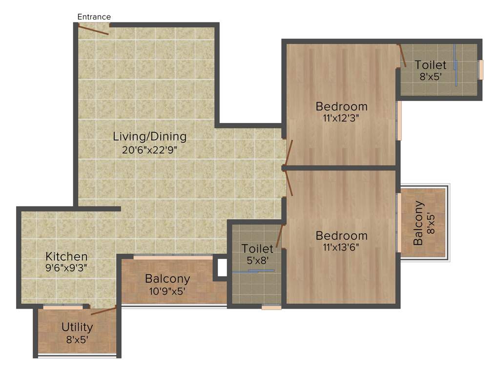 Veracious Zarita (2BHK+2T (1,262 sq ft) 1262 sq ft)