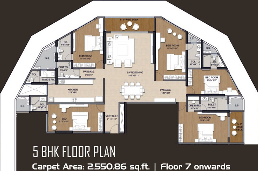 Tridhaatu Aranya (5BHK+6T (2,551 sq ft) + Servant Room 2551 sq ft)