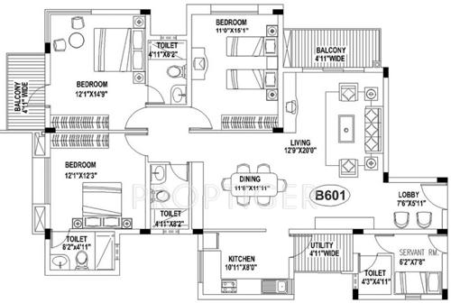 Skyline Constructions Blueberry Hills (3BHK+3T (1,921 sq ft) + Servant Room 1921 sq ft)