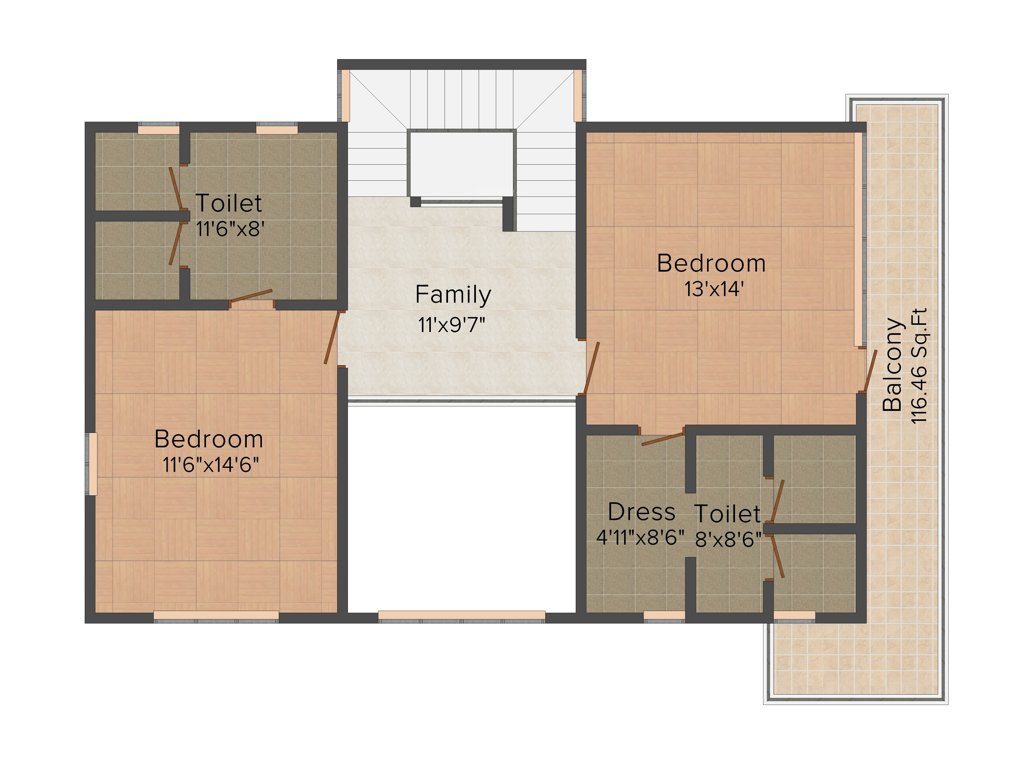 Shravanthi Oakridge (4BHK+4T (2,761 sq ft) 2761 sq ft)