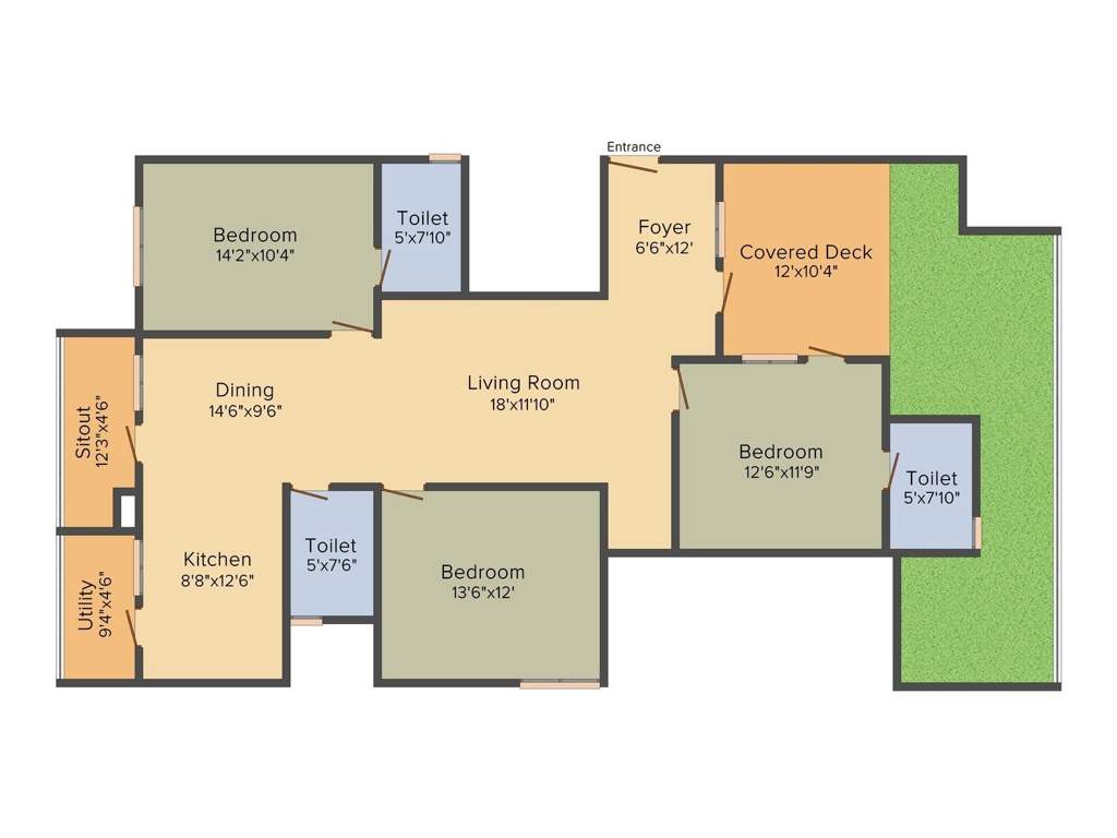Mahaveer Promenade (3BHK+3T (1,786 sq ft) 1786 sq ft)