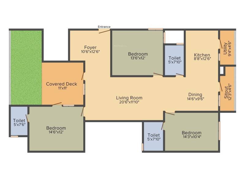 Mahaveer Promenade (3BHK+3T (1,910 sq ft) 1910 sq ft)