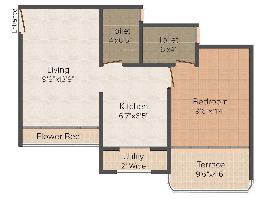 Sugandhi Colours City (1BHK+1T (555 sq ft) 555 sq ft)