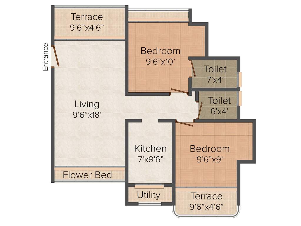 Sugandhi Colours City (2BHK+2T (840 sq ft) 840 sq ft)