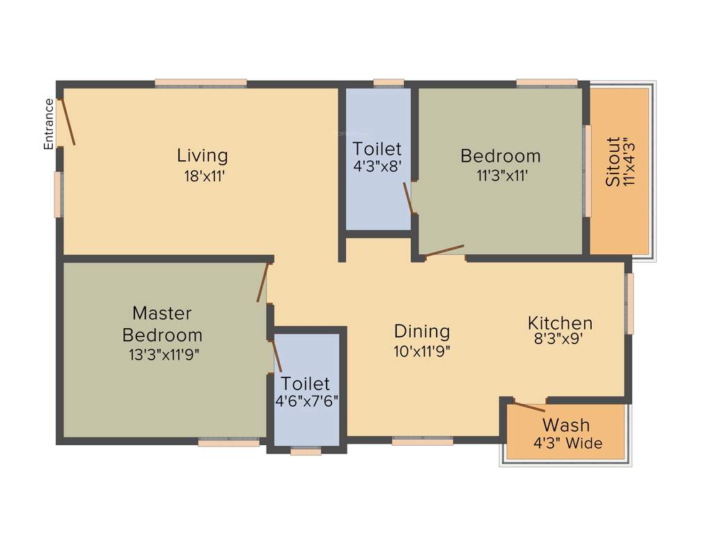 AR The Nest (2BHK+2T (1,235 sq ft) 1235 sq ft)