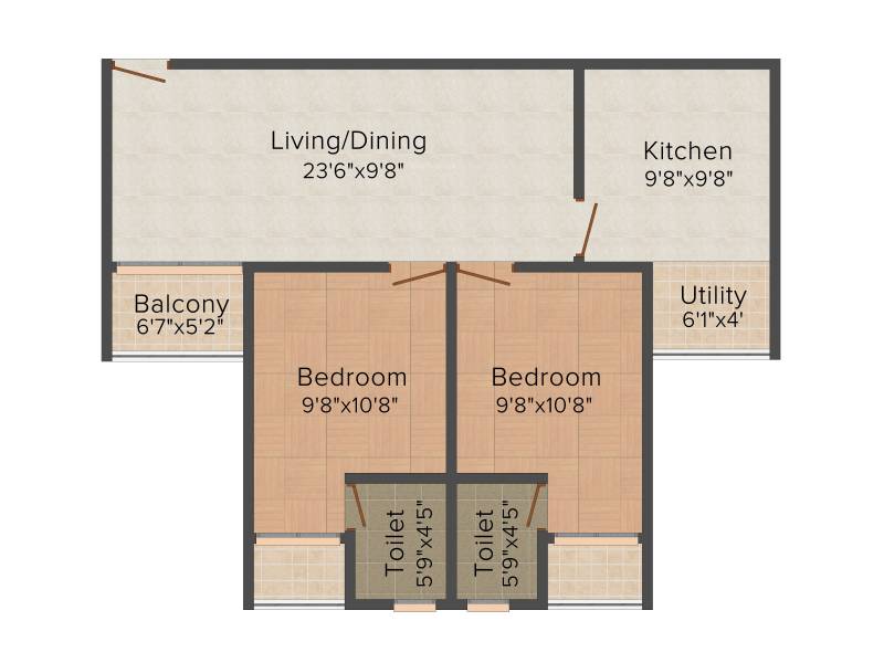 Sowparnika Highlands (2BHK+2T (1,045 sq ft) 1045 sq ft)