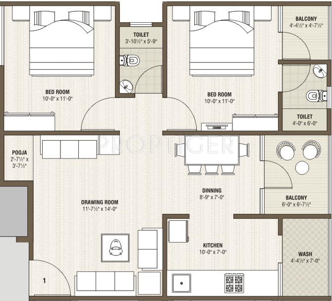 Savaliya Krish Avenue II (2BHK+2T (900 sq ft)   Pooja Room 900 sq ft)