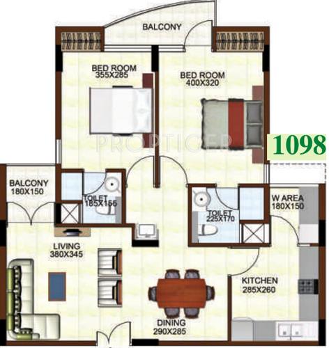 Sowparnika Shirdi Towers Phase I (2BHK+2T (1,098 sq ft) 1098 sq ft) Sowparnika Shirdi Towers Phase I (2BHK+2T (1,098 sq ft) 1098 sq ft)
