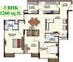 Sowparnika Shirdi Towers Phase I (3BHK+2T (1,260 sq ft) 1260 sq ft)