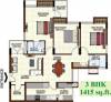 Sowparnika Shirdi Towers Phase I (3BHK+2T (1,415 sq ft) 1415 sq ft)