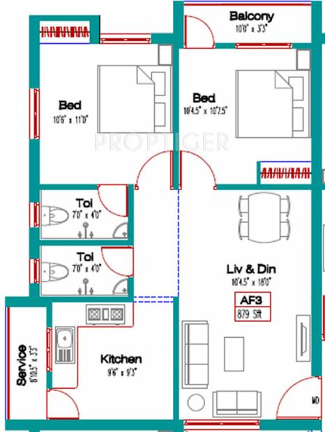 Jeni Joel Sreevasom (2BHK+2T (879 sq ft) 879 sq ft)