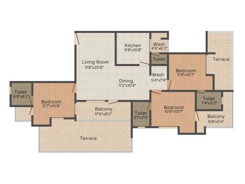 Heera Courtyard (3BHK+3T (1,846 sq ft) 1846 sq ft)