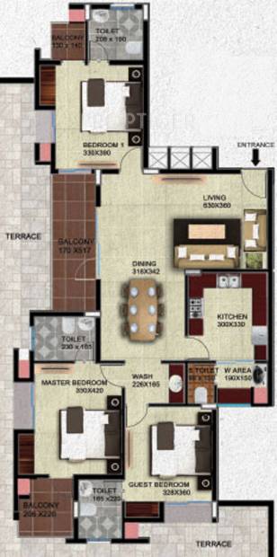 Heera Courtyard (3BHK+3T (1,767 sq ft) 1767 sq ft)