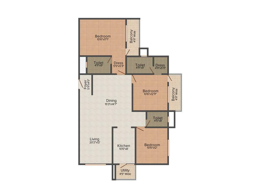 Definer Kingdom (3BHK+3T (1,697 sq ft) 1697 sq ft)