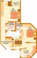 Floor Plan (2BHK+2T (864 sq ft) 864 sq ft) Flairalliance Corbel Floor Plan (2BHK+2T (864 sq ft) 864 sq ft)