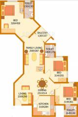 Floor Plan (3BHK+3T (1,508 sq ft) 1508 sq ft) Flairalliance Corbel Floor Plan (3BHK+3T (1,508 sq ft) 1508 sq ft)