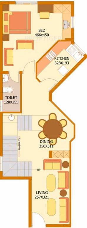 Flairalliance Corbel Lower Level Duplex Plan (3BHK+3T (1,644 sq ft) 1644 sq ft)