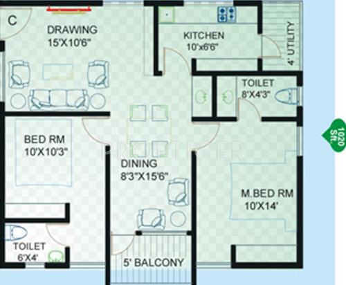 Navya NuCastle (2BHK+2T (1,020 sq ft) 1020 sq ft)