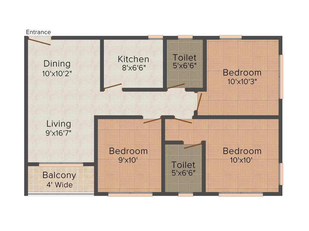Jain Dream Pratham (3BHK+2T (1,045 sq ft) 1045 sq ft)