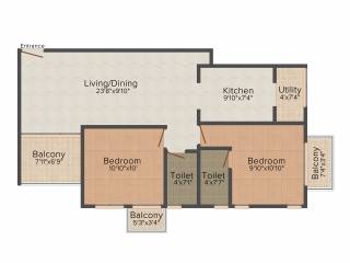 Sunpaul Alna (2BHK+2T (1,050 sq ft) 1050 sq ft) Sunpaul Alna (2BHK+2T (1,050 sq ft) 1050 sq ft)