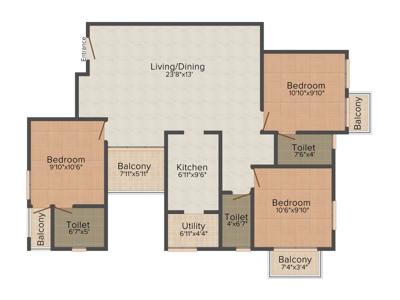 Sunpaul Alna (3BHK+3T (1,385 sq ft) 1385 sq ft)