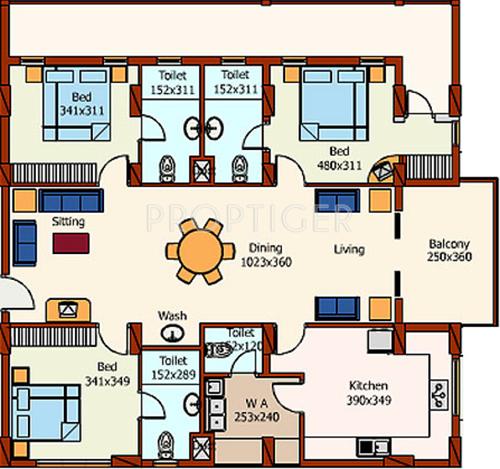 Seiken Sailwind (3BHK+4T (1,909 sq ft) 1909 sq ft)