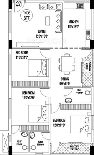 Navya GadiRaju Empire (3BHK+3T (1,405 sq ft) 1405 sq ft) Navya GadiRaju Empire (3BHK+3T (1,405 sq ft) 1405 sq ft)