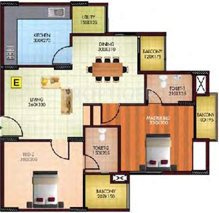 Sowparnika Vaishnavam (2BHK+2T (1,110 sq ft) 1110 sq ft)