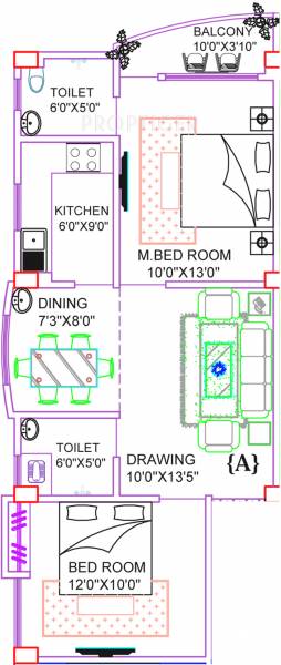 Floor Plan (2BHK+2T (920 sq ft) 920 sq ft) Sri Ram Infrastructure Saurabh Complex Floor Plan (2BHK+2T (920 sq ft) 920 sq ft)