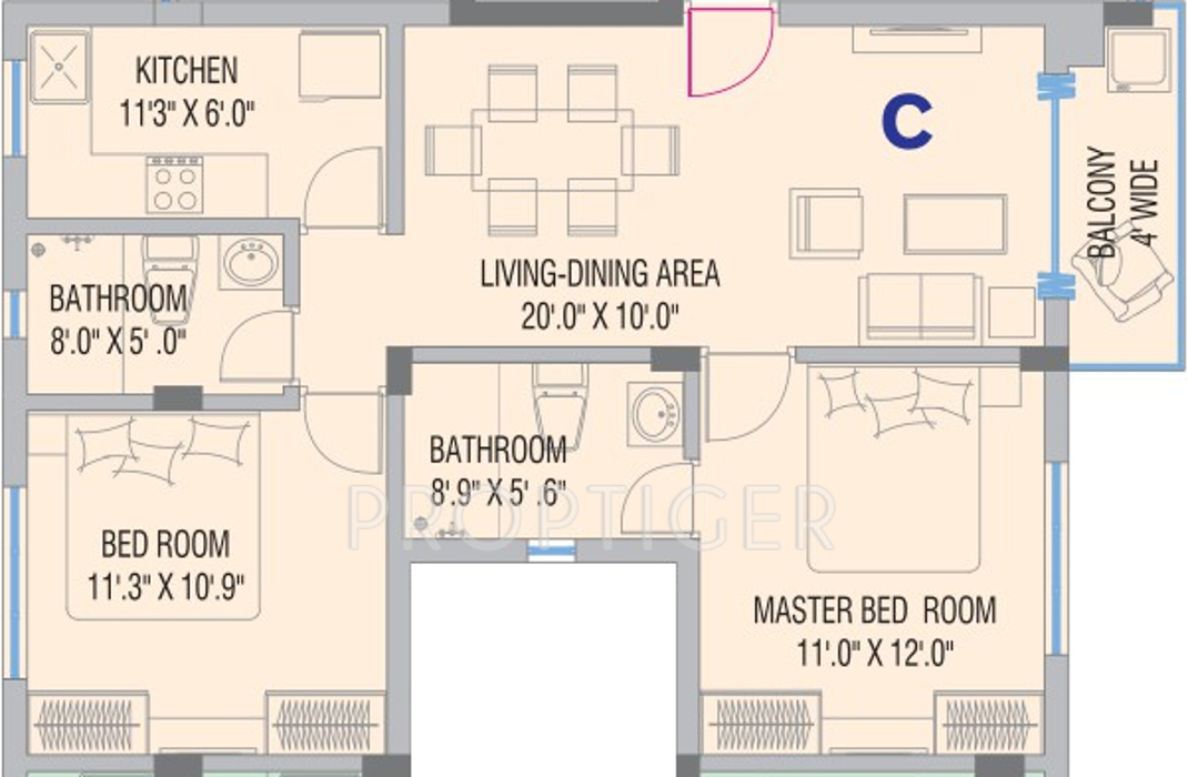 On The House Sunday (2BHK+2T (1,181 sq ft) 1181 sq ft)