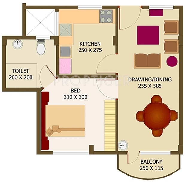 Dew The Craft (1BHK+1T (565 sq ft) 565 sq ft)