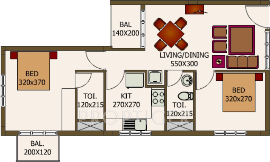 Dew The Craft (2BHK+2T (911 sq ft) 911 sq ft)