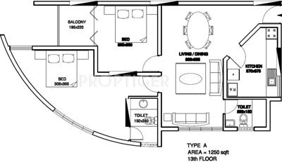 Seiken Retreat (2BHK+2T (1,250 sq ft) 1250 sq ft)