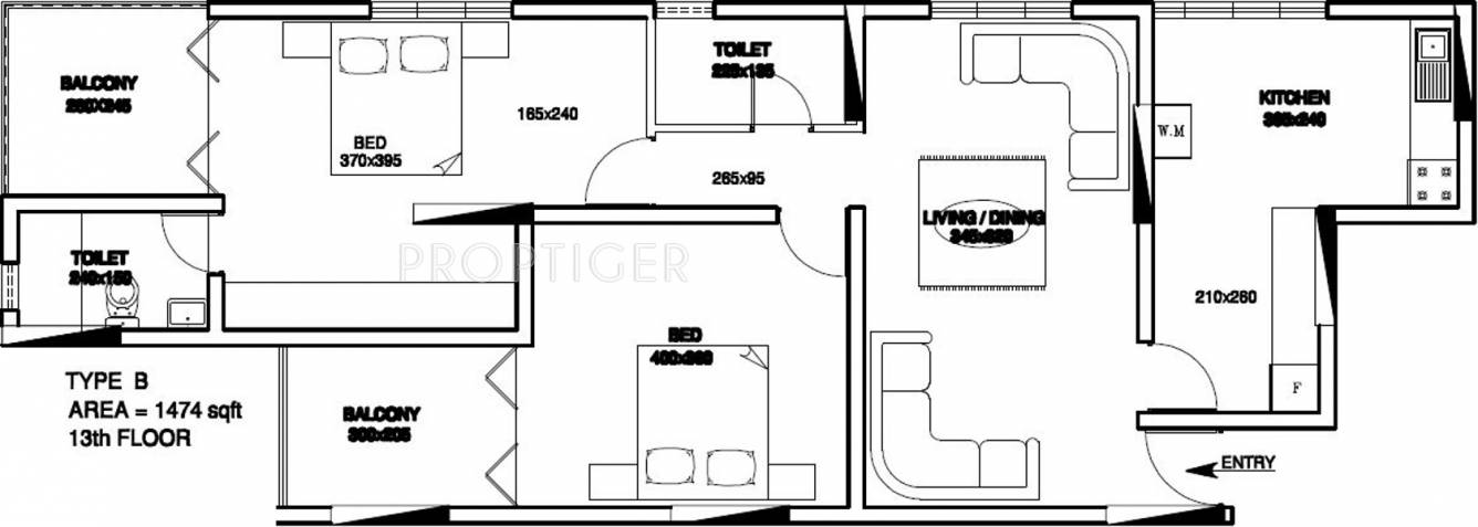 Seiken Retreat (2BHK+2T (1,474 sq ft) 1474 sq ft)