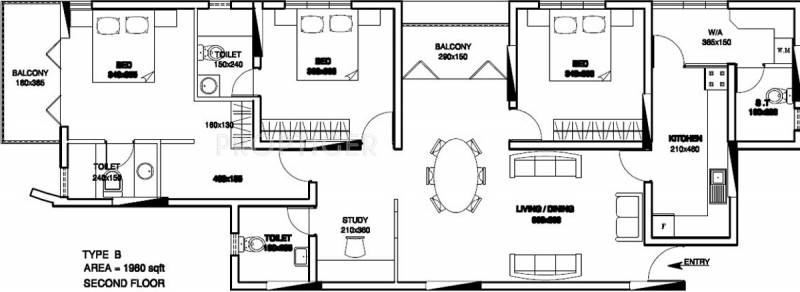 Seiken Retreat (3BHK+4T (1,980 sq ft) + Study Room 1980 sq ft)