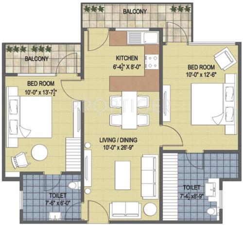 Avalon Shree Ji Dham (2BHK+2T (1,150 sq ft) 1150 sq ft)