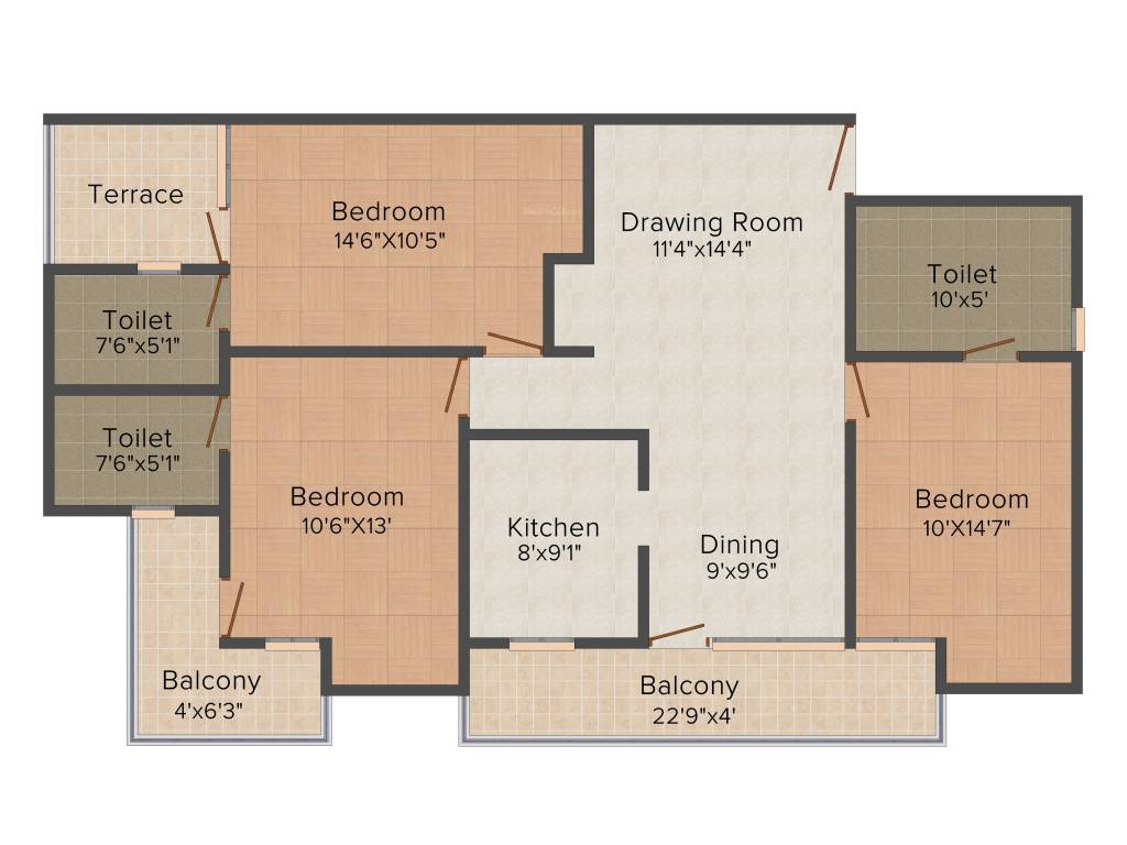 SDC Green Park (3BHK+3T (1,615 sq ft) 1615 sq ft) SDC Green Park (3BHK+3T (1,615 sq ft) 1615 sq ft)
