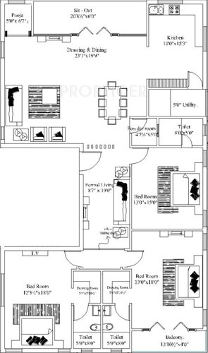 Vinayagar Daspalla A Block (3BHK+3T (1,250 sq ft) + Pooja Room 1250 sq ft)