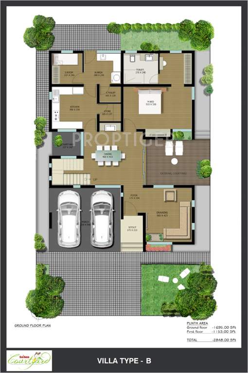 Seiken Courtyard (4BHK+4T (2,848 sq ft) + Servant Room 2848 sq ft)