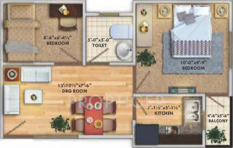 Deswal Shivalik Springs Apartments (2BHK+1T (450 sq ft) 450 sq ft)