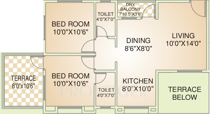 ARC Gaurav (2BHK+2T (930 sq ft) 930 sq ft)