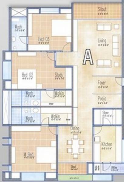 Vinayagar Evenue (3BHK+3T (2,485 sq ft) 2485 sq ft)