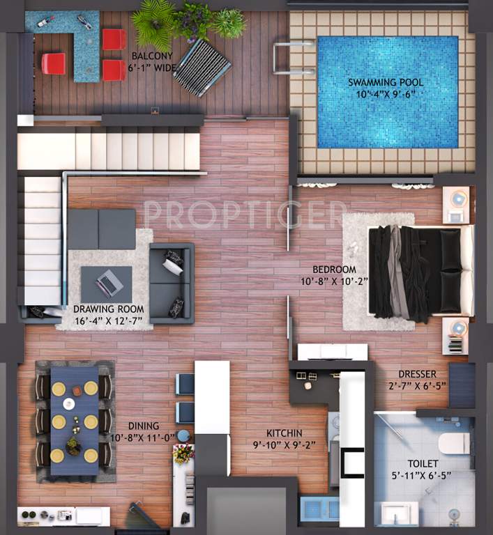 Viridian WTC Riverside Residences (2BHK+2T (2,020 sq ft) 2020 sq ft)