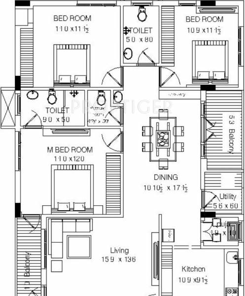 Vinayagar Chaganti Nivas (3BHK+2T (1,300 sq ft) + Pooja Room 1300 sq ft)