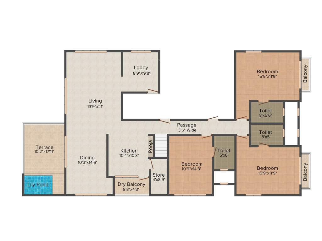 Stark Bhakti Royale (3BHK+3T (2,818 sq ft) + Pooja Room 2818 sq ft)