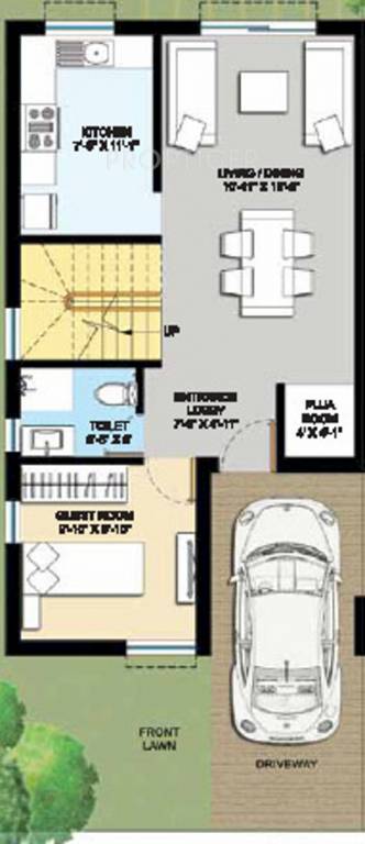 Shrachi Neer (2BHK+3T (622 sq ft) + Pooja Room 622 sq ft)