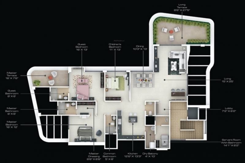 Gagan Gagan 33 (3BHK+3T (4,275 sq ft)   Servant Room 4275 sq ft)