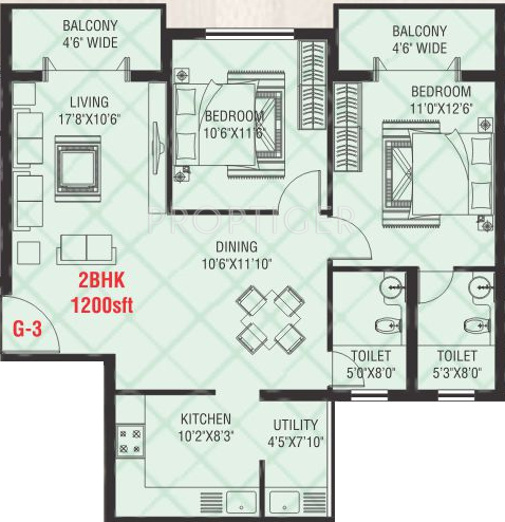 Abish Pearl Apartment (2BHK+2T (1,200 sq ft) 1200 sq ft)