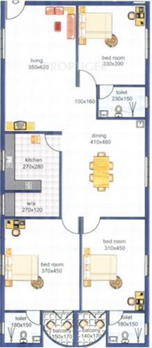 Anasvara Sarovaram (3BHK+3T (1,600 sq ft) 1600 sq ft)